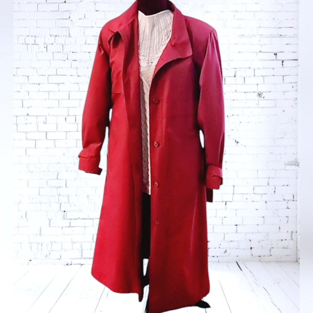 Vintage Deep Pink London Fog Trench Coat